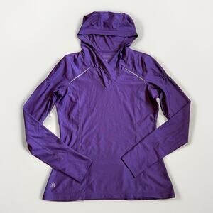 Athleta Womens Purple Small Pullover Zip-Pocket Performance Hoodie